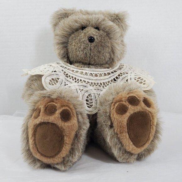 Vintage Plush Teddy Bear With Lace Collar Deri Cartier 13" - Picture 6 of 10